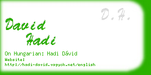 david hadi business card